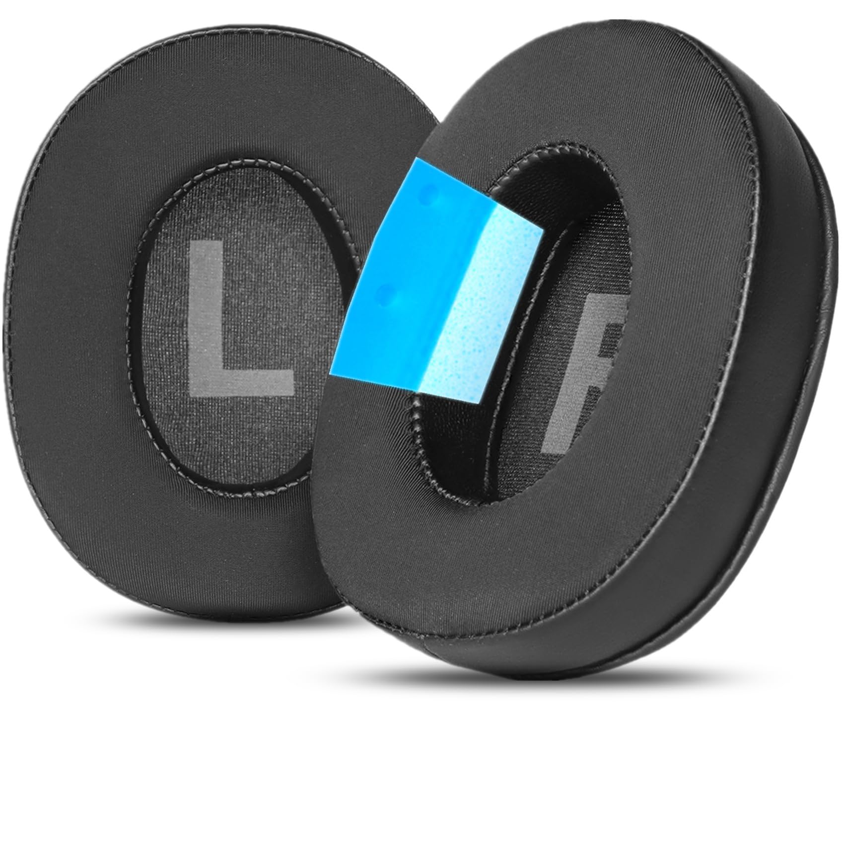 Massive Replacement Ear Pads Compatible with Teufel Massive/Devil Aureol Solid Headset Earcups, Ice Silk Fabric, High Density Noise Memory Foam and Gel Cooling Pads