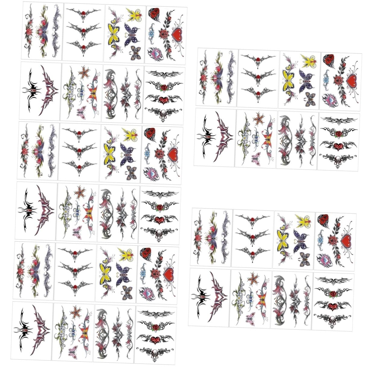 POPETPOP 40feuilles Temporaires Étanches Autocollants Décoratifs De Et Fleurs Pour Festivals Plages Et Sorties Faciles à Appliquer Retirer