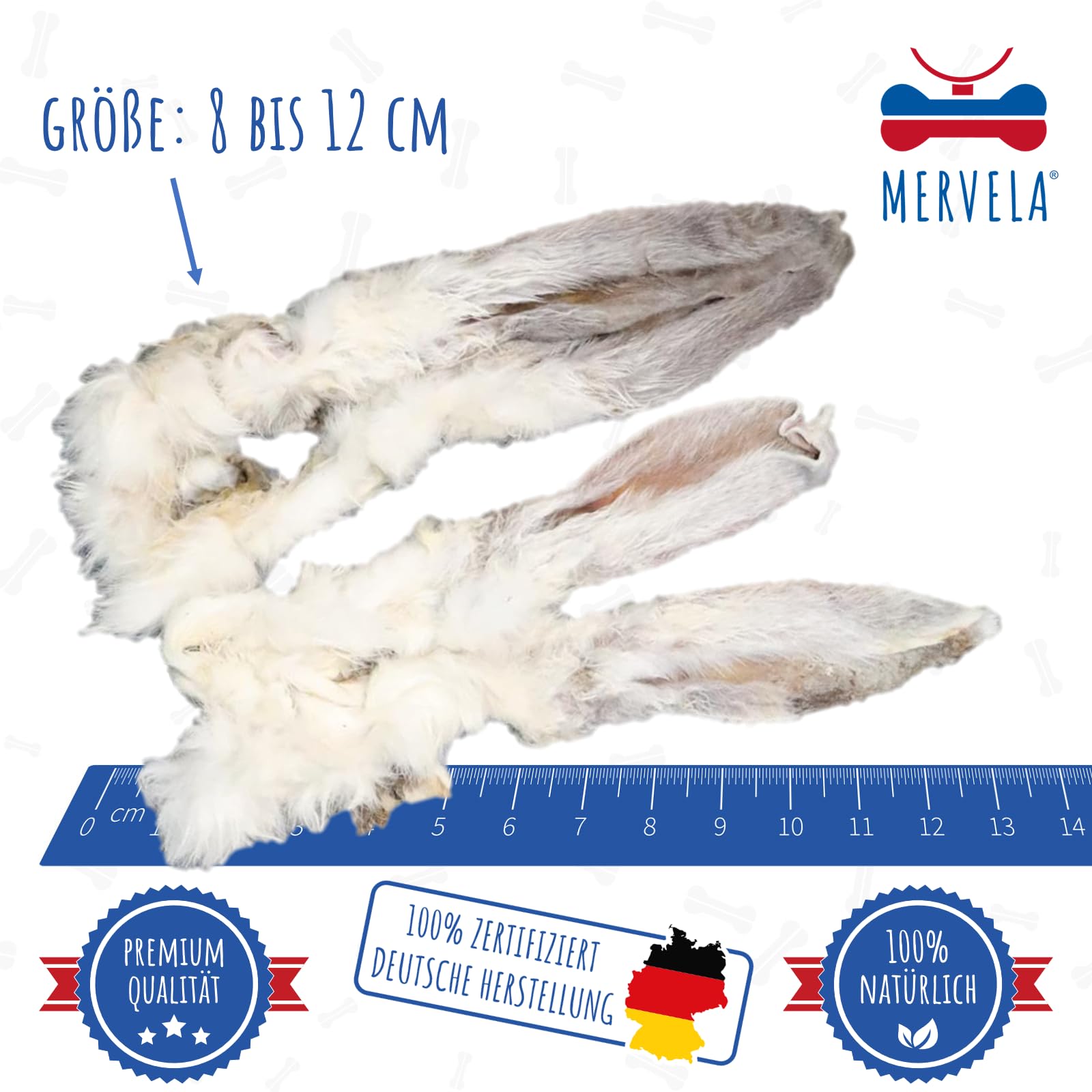 Orejas de conejo con pelo para perros | 1 kg | 100% natural secado al aire | hipoalergénico y sin cereales | apoya la digestión y el cuidado dental