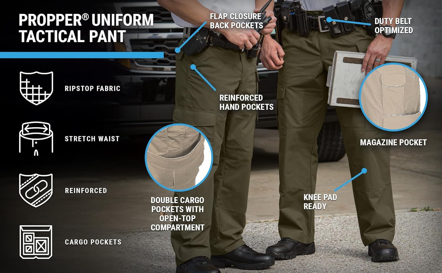 Propper Men's Uniform Tactical Pants – Professional Duty Pant with Reinforced Construction & Multiple Pockets