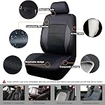 CAR PASS Luxurious PU Leather Automotive Universal Seat Covers Full Set for Vehicles,Cars,SUV,with Super 5mm Composite Sponge Inside,Airbag Compatible (Black and Black)