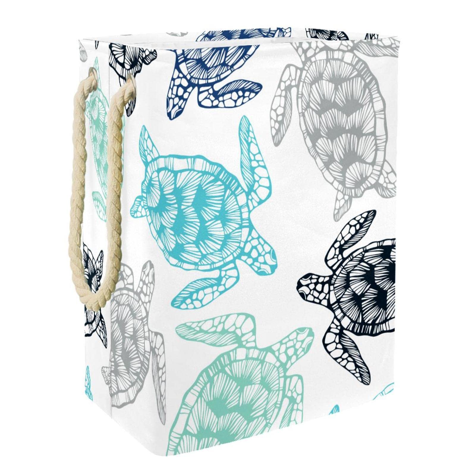 Panier à linge de chambre motif tortue de mer pour dortoir et bain