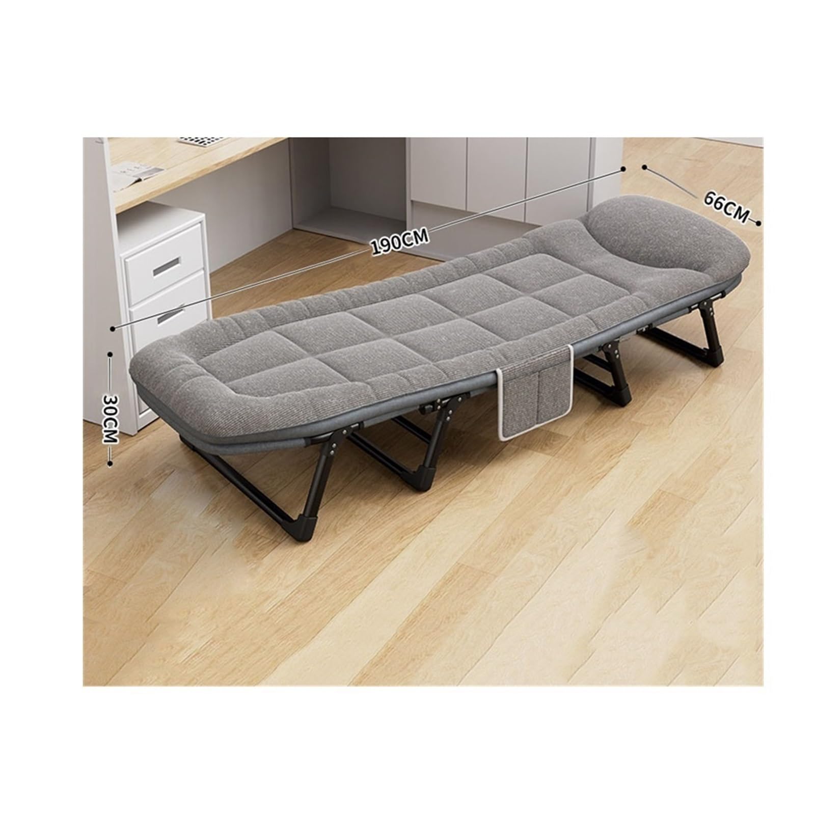 Feldbetten Einzelklappbett, Büro-Nickerchen-Loungesessel, einfache und tragbare Krankenhausbegleitung, Marsch-Nickerchenbett Camping(Mittel)