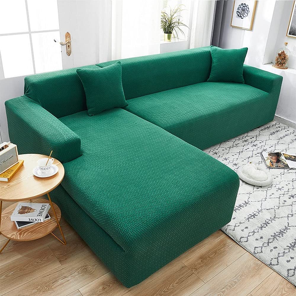 Housse de canapé d'angle polaire verte en tissu stretch haut de gamme