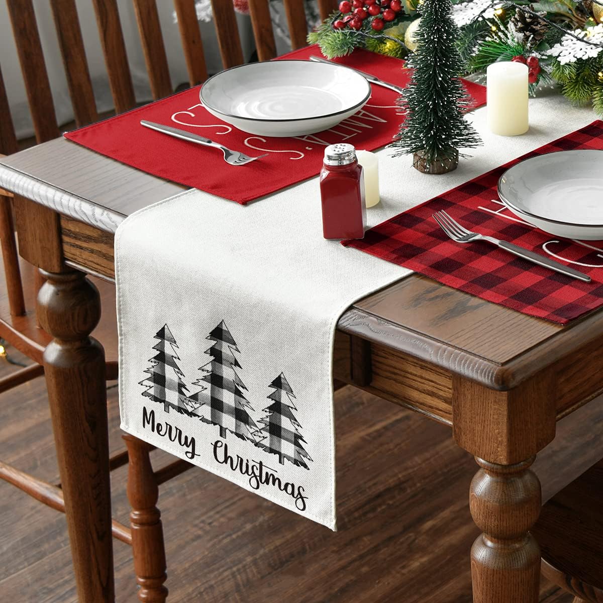 Amаzоn Crаzу 🔥 Dеаlѕ Artoid Mode Buffalo Plaid Trees Merry Christmas Table Runner, Seasonal Winter Xmas Holiday Kitchen Dining Table Decoration for Indoor Outdoor Home Party Decor 13 x 72 Inch Flаѕh Sаlе Artoid Mode Buffalo Plaid Trees Merry Christmas Table Runner, Seasonal Winter Xmas Holiday Kitchen Dining Table Decoration for Indoor Outdoor Home Party Decor 13 x 72 Inch