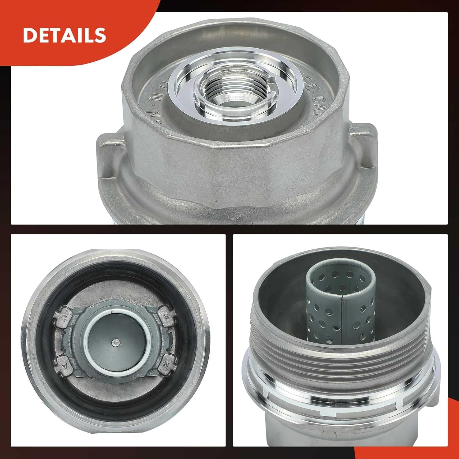 A-Premium Oil Filter Housing Cap Assembly Without Oil Plug Drain, Compatible with Toyota Corolla 2013-2014, Camry 2013-2016, RAV4 2013-2016, Tacoma 2015-2016, Highlander 2013-2016, Sienna, Avalon