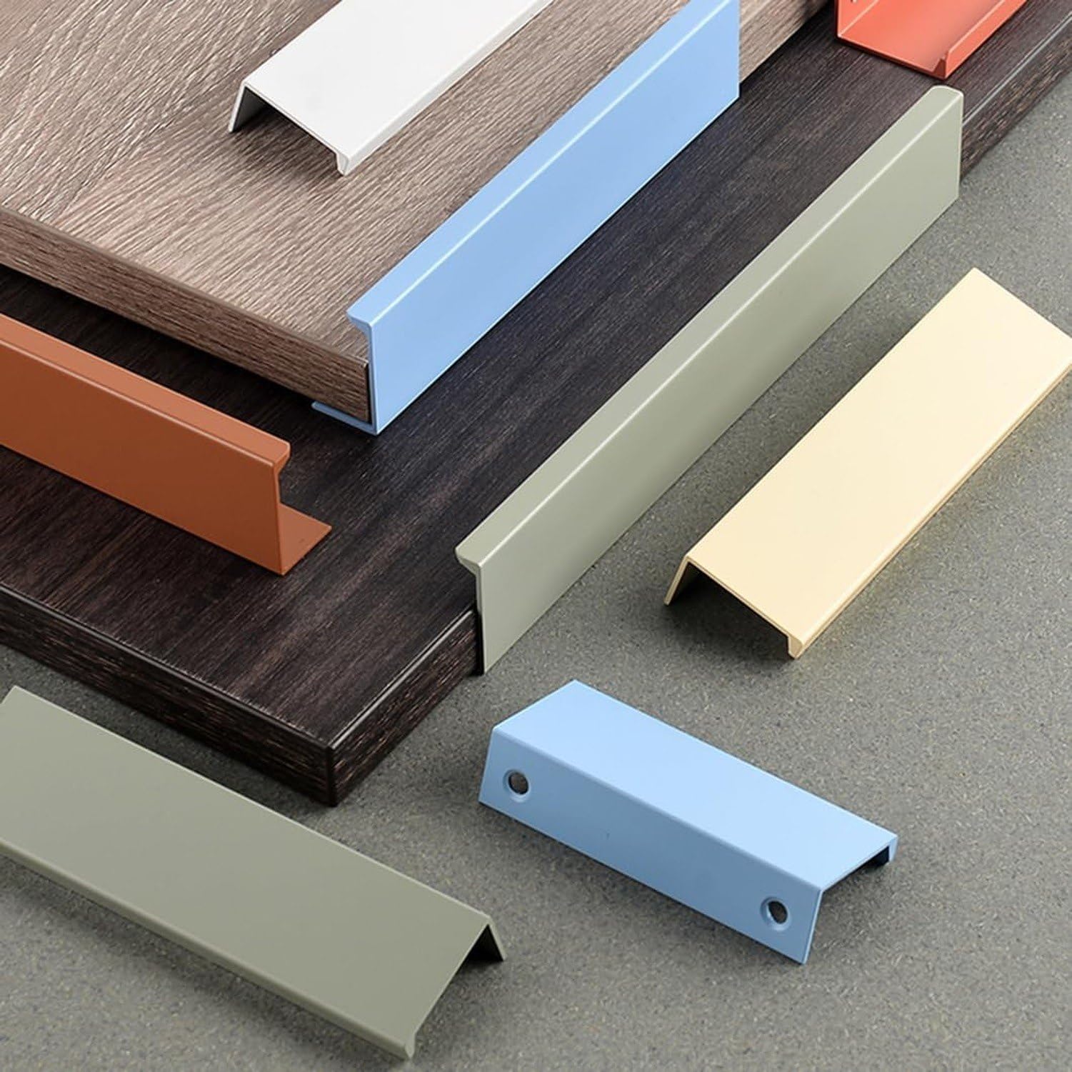 Helle Gelbe Küchengriffe Versteckte Schubladengriffe Möbel Türgriffe 2 Stück Aluminiumlegierung für Schränke Kleiderschrank, Length 1000mm, Length 1000mm