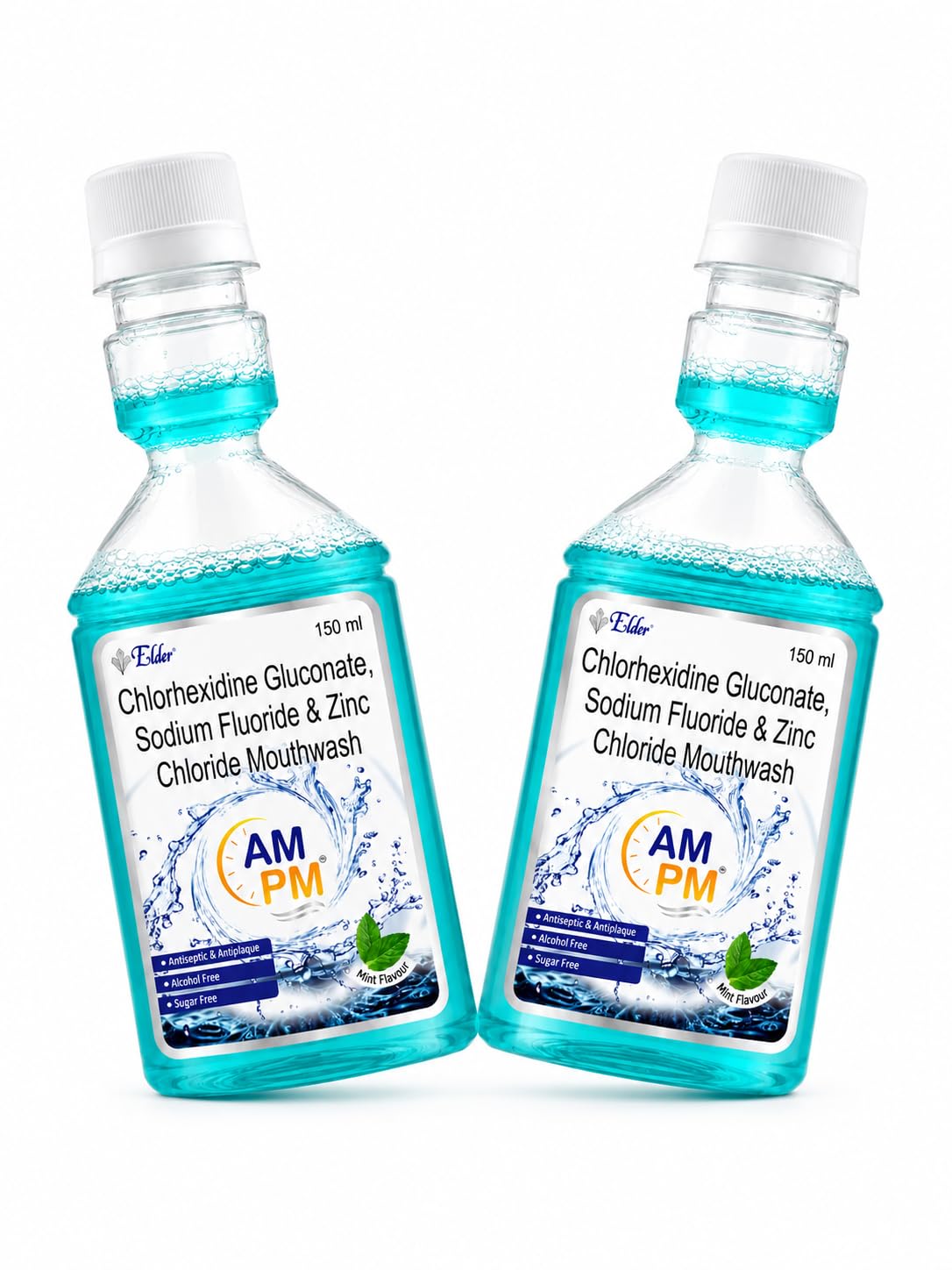 AMPM Antiseptic & Antiplaque Mouthwash | Alcohol Free | Sugar Free | Chlorhexidine, Fluoride & Zinc | Fresh Mint Flavour | Complete Oral Protection | 150 ml each | Pack of 2-image-25