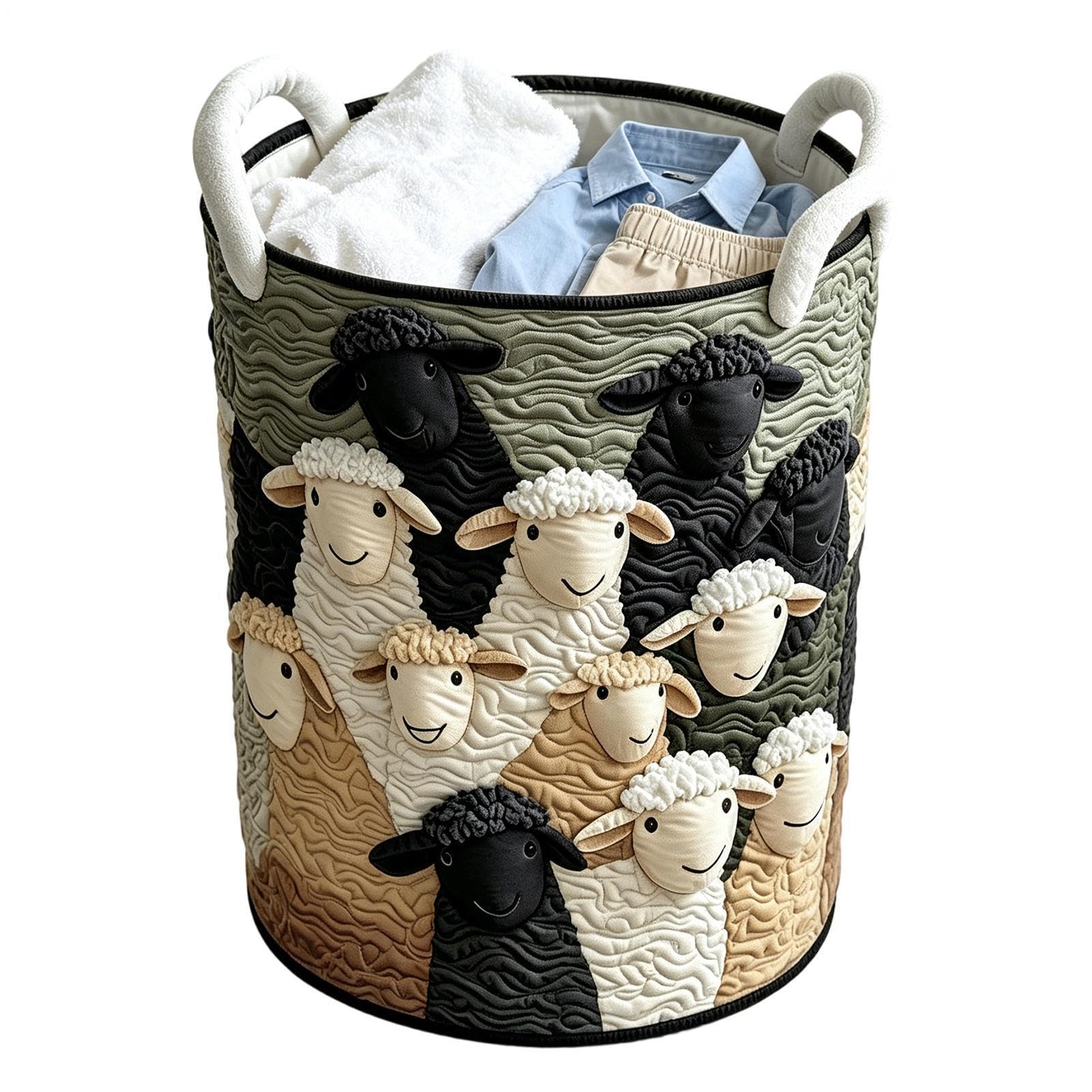 Cesto portabucato trapuntato con maniglie Contenitore per Panni Sporchi a | Cesto Organizzatore per Abbigliamento Per carini proprietari di casa e affittuari, camera bambini, came