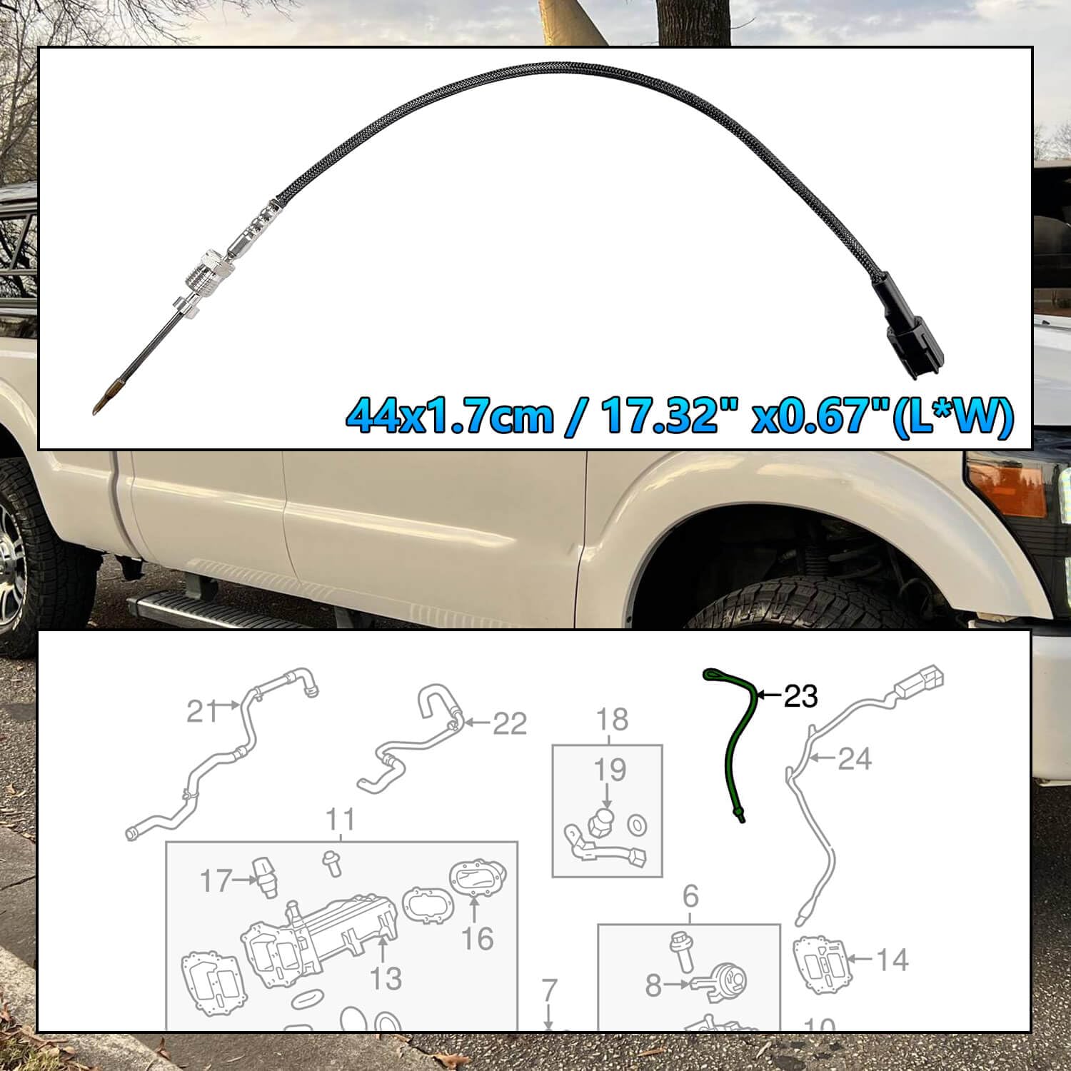 Sensore Temperatura Gas Di Scarico Amrxuts 8V41-12B591-BA Per Ford Kuga, Transit, Grand Tourneo Connect 1.6 TDCi (2008-2013)