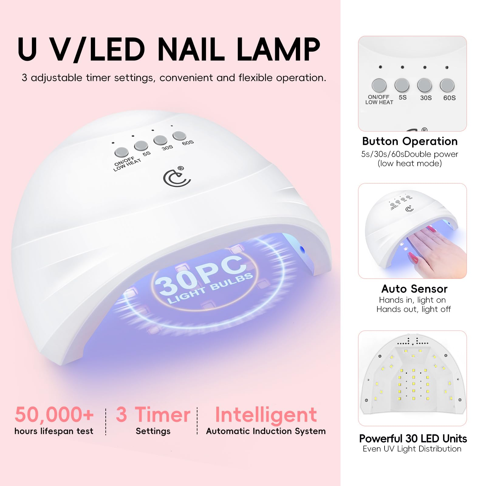 COSCELIA 40PCS Kit Ongle Gel UV Complet avec Ponceuse pour Ongles Lampe UV,35 Couleurs Vernis Semi Permanent Base et Top Coat Décoration et Outils pour les Ongles, Cadeau pour les Femmes