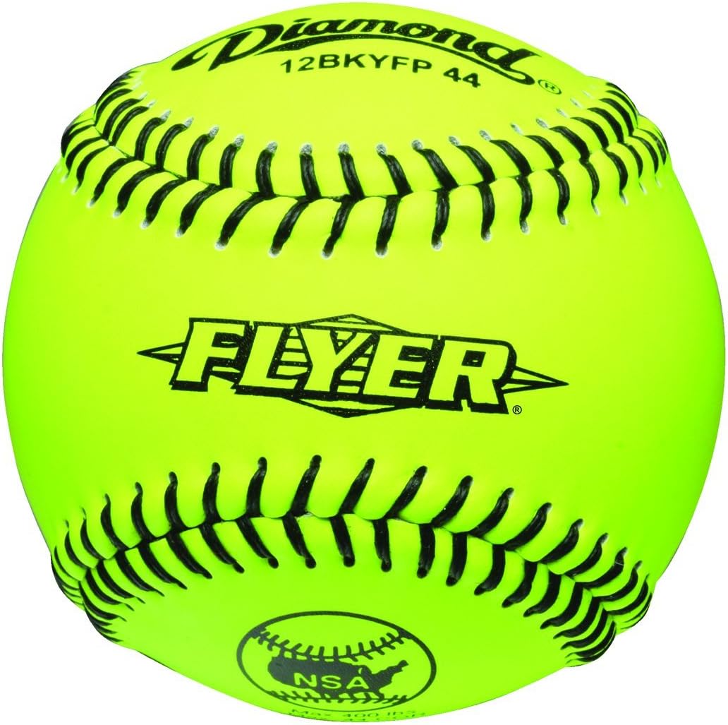 Diamond 12Inch Leather Optic Cover Softball, 44 COR 400 Compression, NSA Stamped