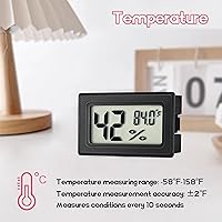 Vista 3 de Mini Higrómetro Medidor de Humedad Interior Higrómetro Termómetros Paquete de 6 Medidores de Humedad Calibrador Higrómetro Mini Termómetro Digital