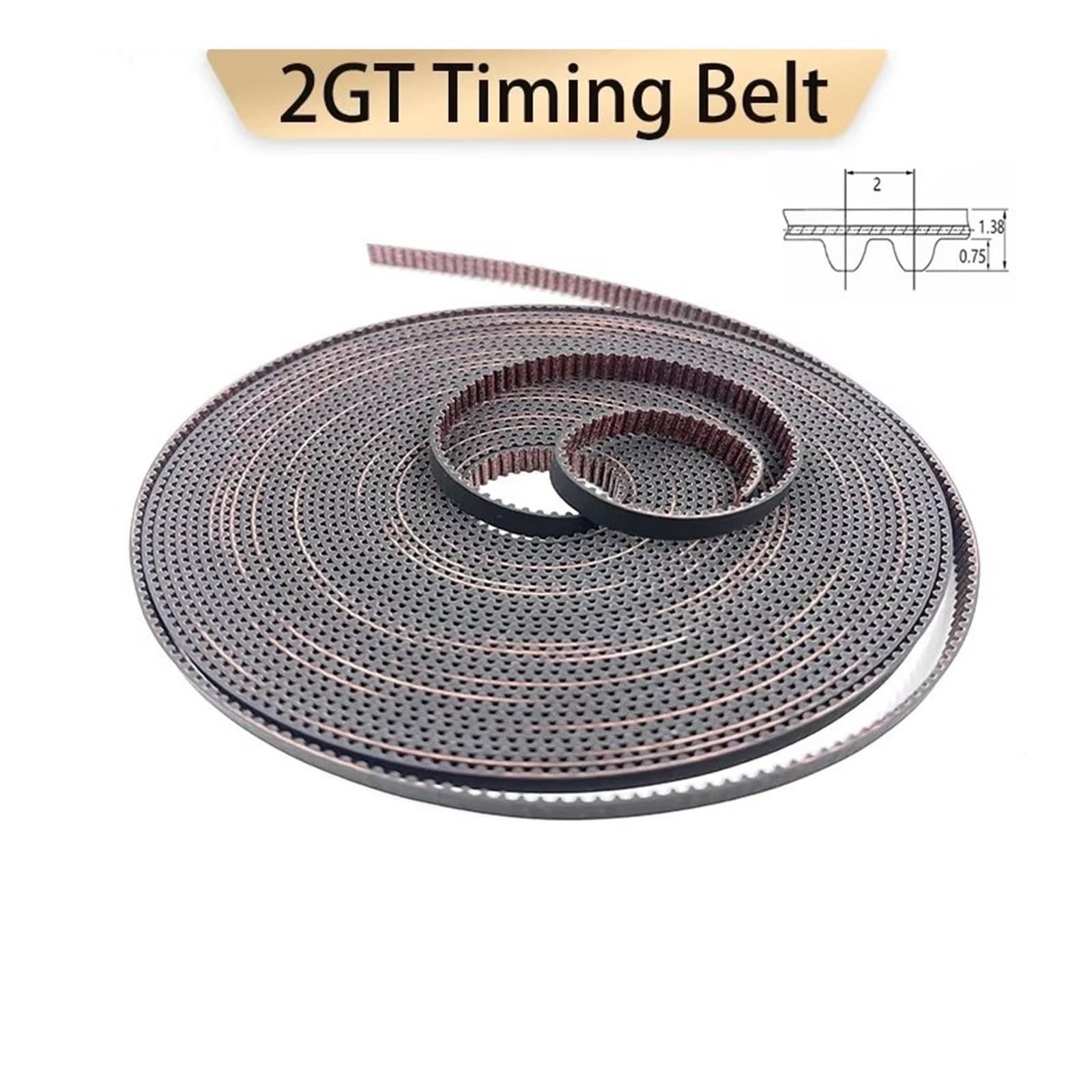 Larghezza 5/6/9/10/12/15mm Lunghezza Cinghia 1m-50m GT2 Cintura Aperta Spessore Standard 2GT/GT2 Antipolvere RF Cinghie Trapezoidale(50M,9mm)