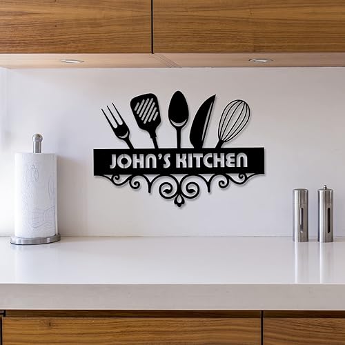 Miniatura 2 de Letrero de metal personalizado para cocina, arte de pared de metal para cocina, letrero de nombre de cocina personalizado para decoración de pared