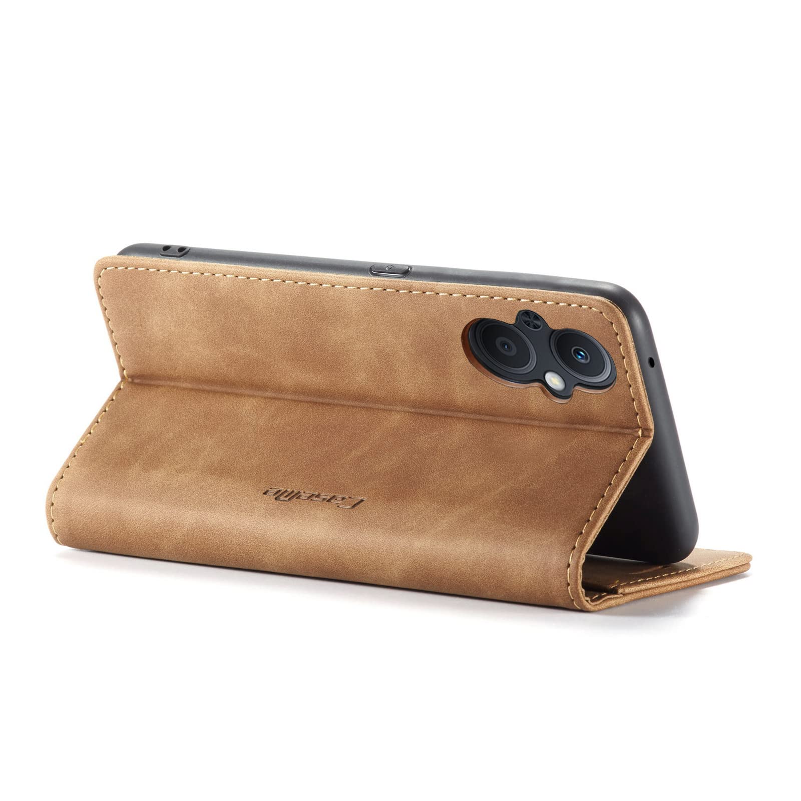 COQUE Custodia Oppo Reno 7SE 5G, Portafoglio in Pelle con Slot per schede, Custodia per Telefono Oppo Reno 7SE 5G in Nappa-Marrone
