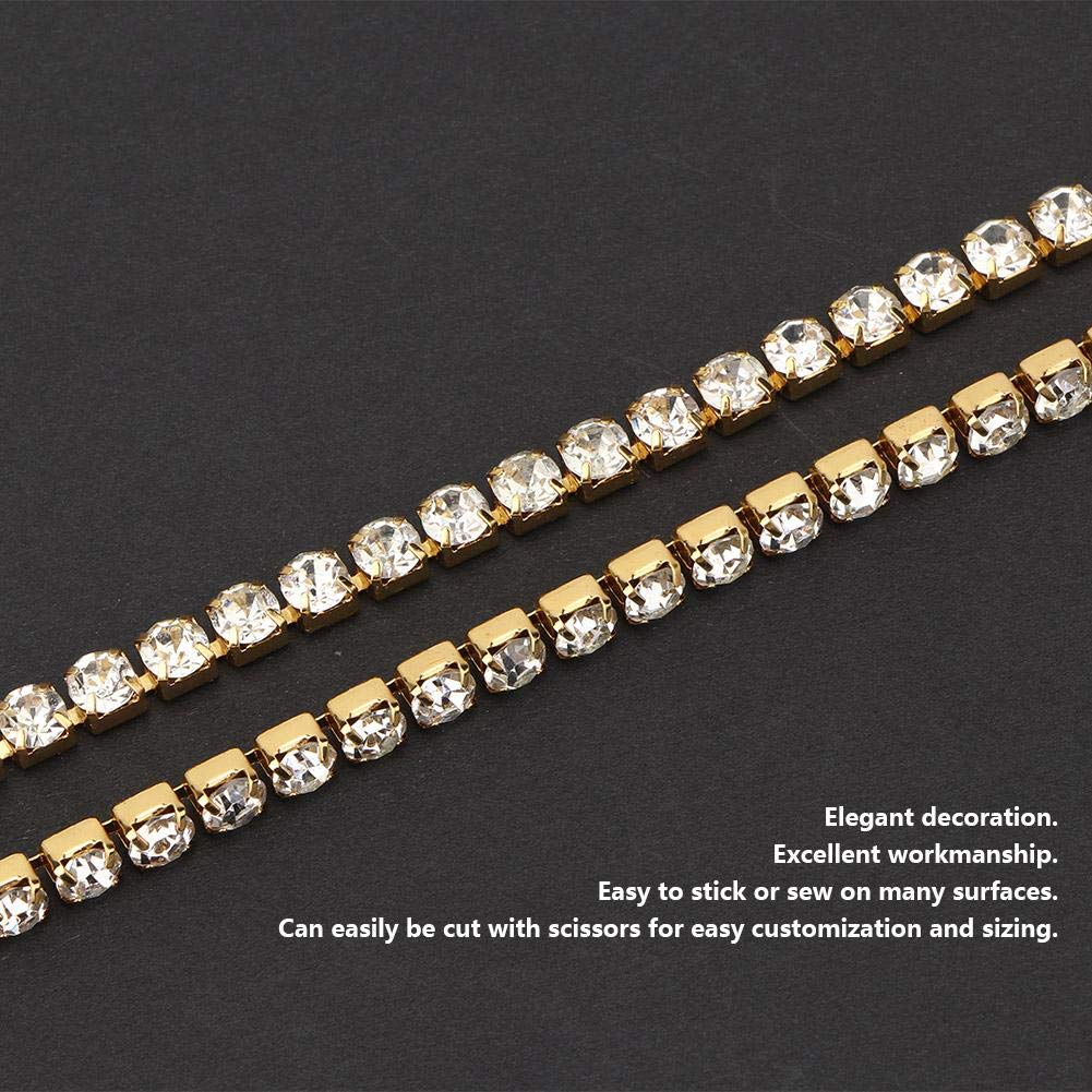 Nastro Decorativo Con Cristalli A Diamante - 10 Iarde (30 Piedi) - Per Abiti Da Sposa E Decorazioni - Foto 5