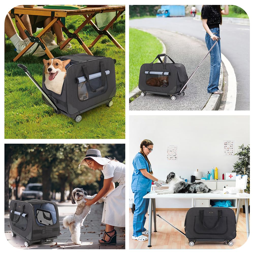 Sacs de Transport pour Chiens Chats，Pliant Sac Respirant Pet Carrier Voyage De Plein air