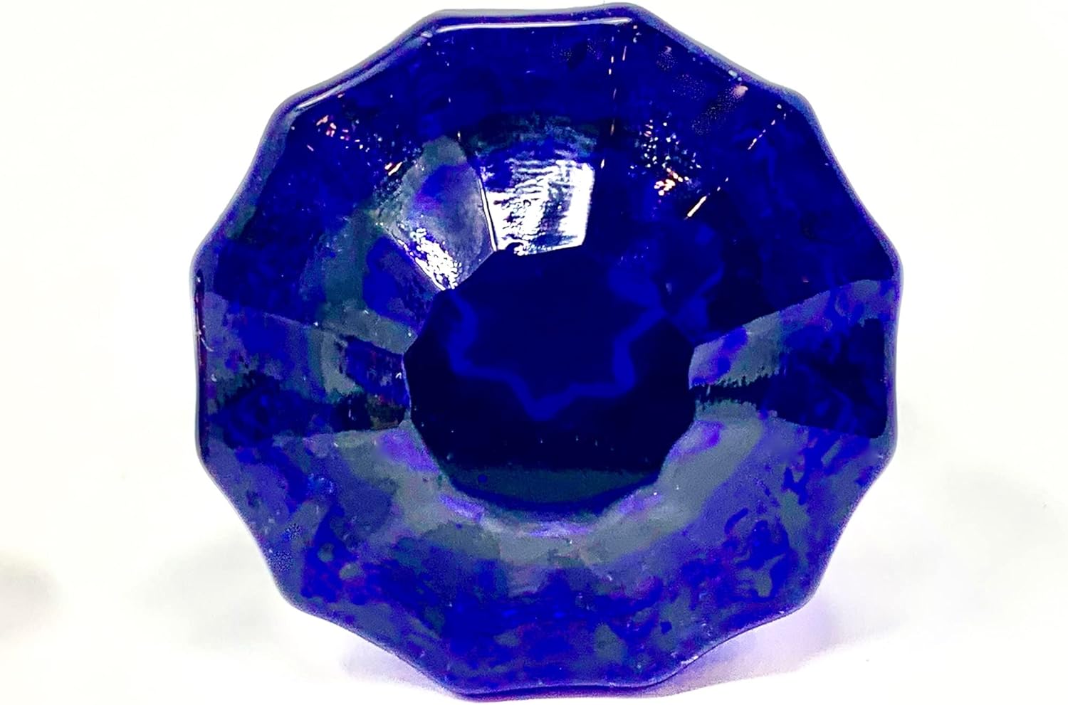 Single Cobalt Blue Glass on Tall Vintage Style Backplate in Oil Rubbed Bronze