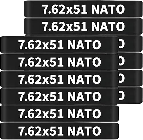 Miniatura 8 de Paquete de 12 bandas de identificación de calibre de munición 7.62 × 51 OTAN (marrón coyote-negro), Coyote Brown-12pack