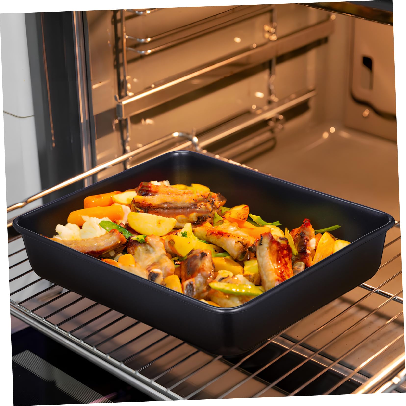 Backbleche aus Edelstahl 2 Stück Schwarz für Backofen
