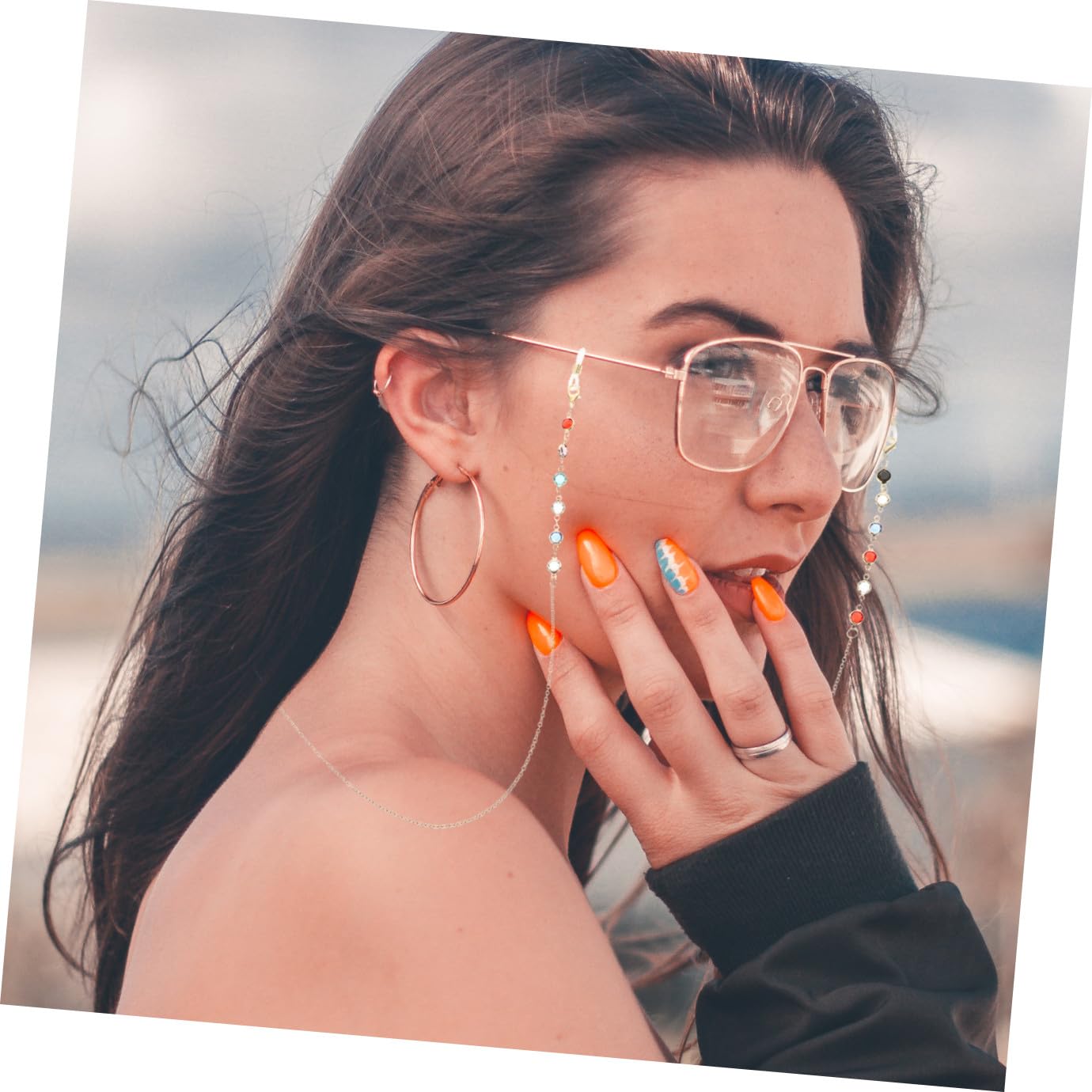 VALICLUD Cadena De Gafas Accesorios Cadena De Anteojos Moda Cadena Para Colgar Gafas En El Cuello Gafas De Sol Collar De Máscara Cordones De Anteojos Para Mujer Metal