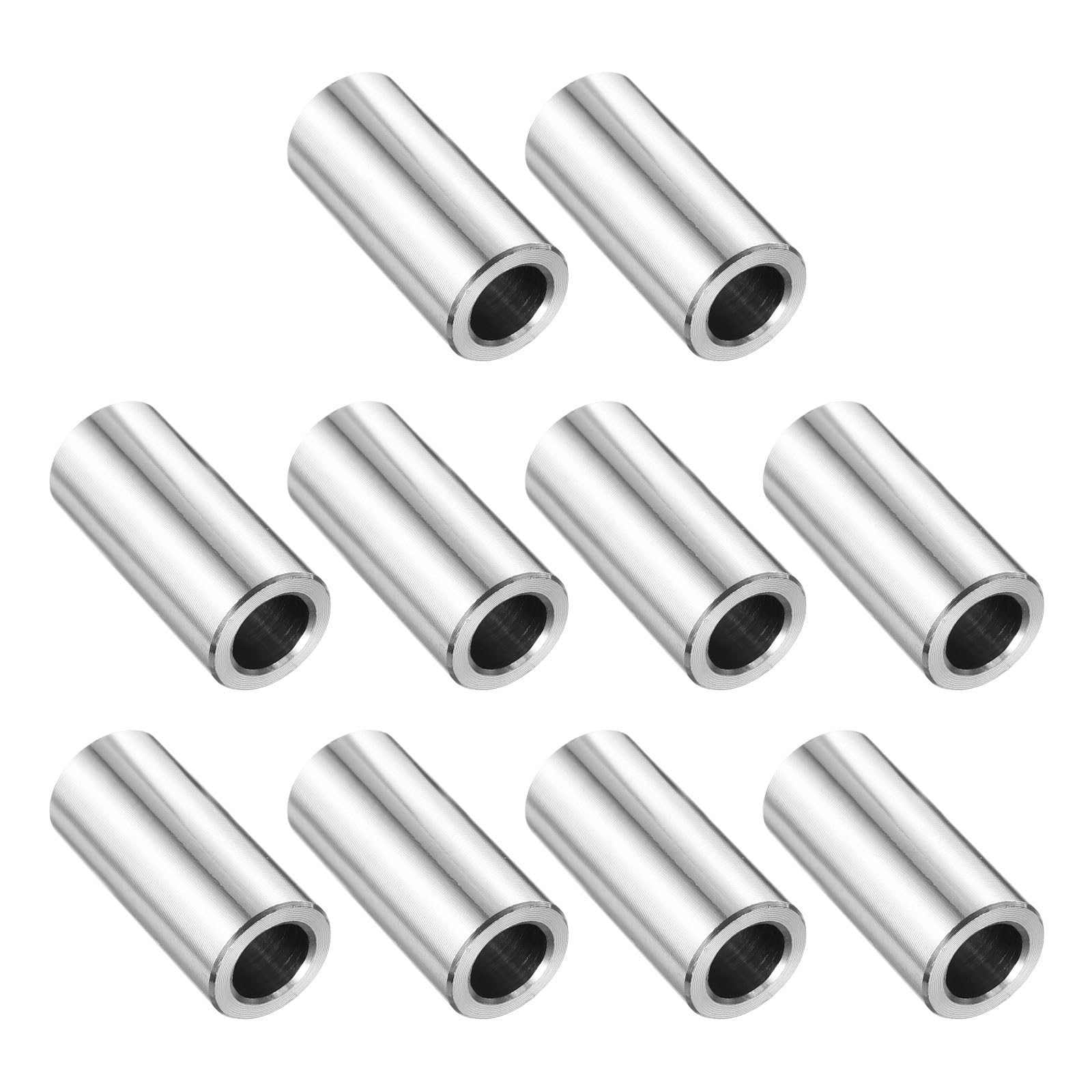 uxcell 10 Pcs Stainless Steel Spacer 5/16" Bore x 1/2" OD x 15/16" Length Screw Bushing Plain Finish Round Metal Spacer for 5/16" Screws Bolts and Rods