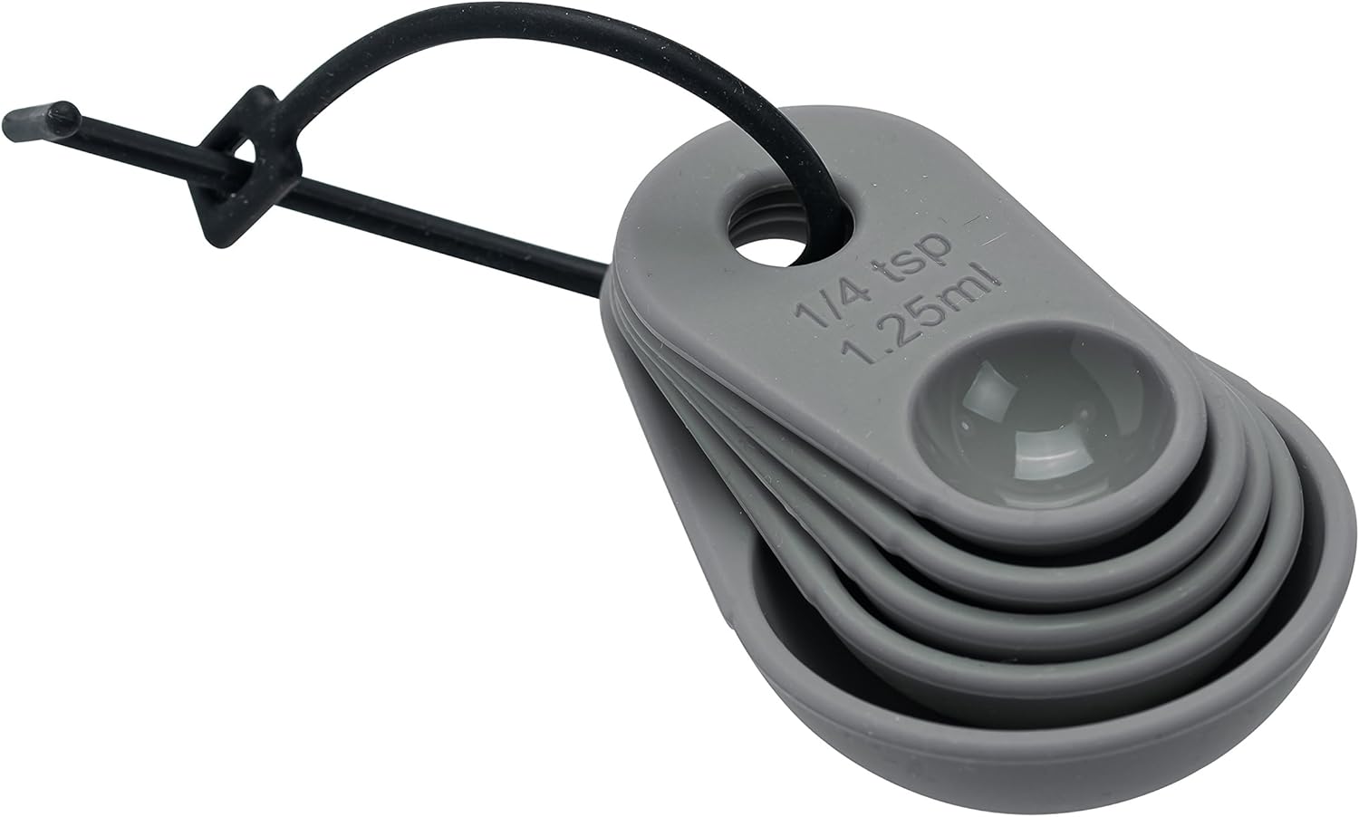 Lurch 5-Piece Measuring Spoon Set (5 Piece) Use for Measuring Ingredients in Tbsp TSP Measurements – Grey, 5 x 3 x 2 cm/5 Units