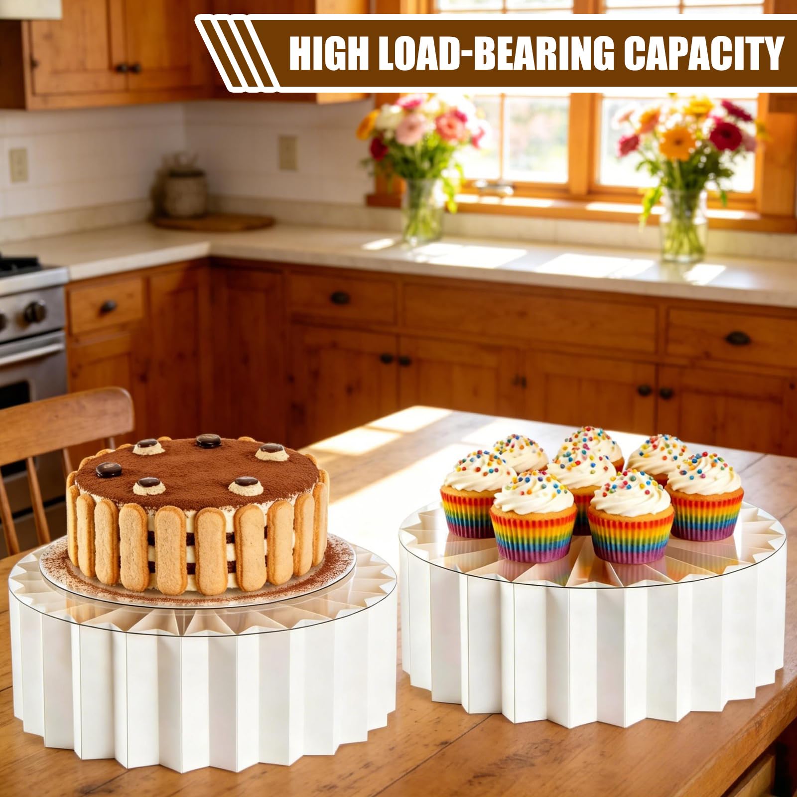BORDEAG 4 supporti pieghevoli per torte a buffet, per matrimoni, compleanni, feste, caramelle