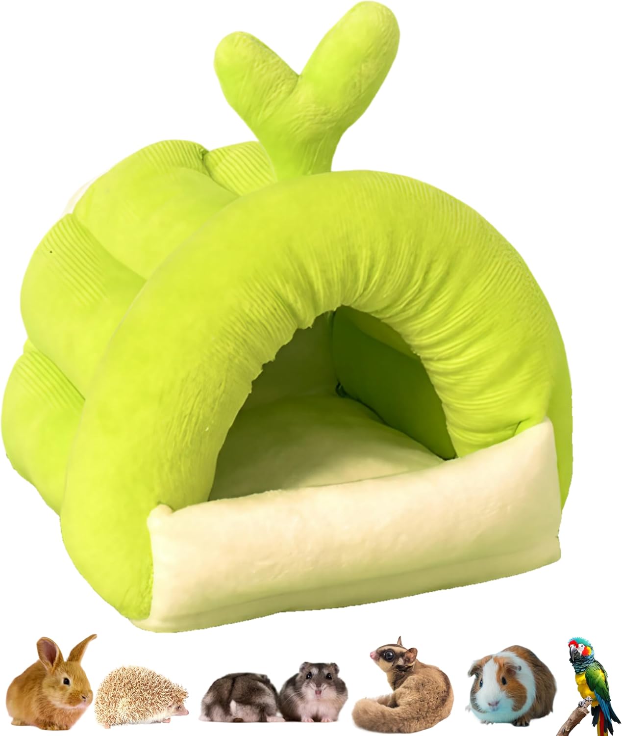 Guinea Pig Hideout Bed Rabbit Dog Cat Chinchilla Hedgehog Bird Small Animal Pet Bed House Habitat Décor Cage Accessories (Green Tree Sapling, Large)