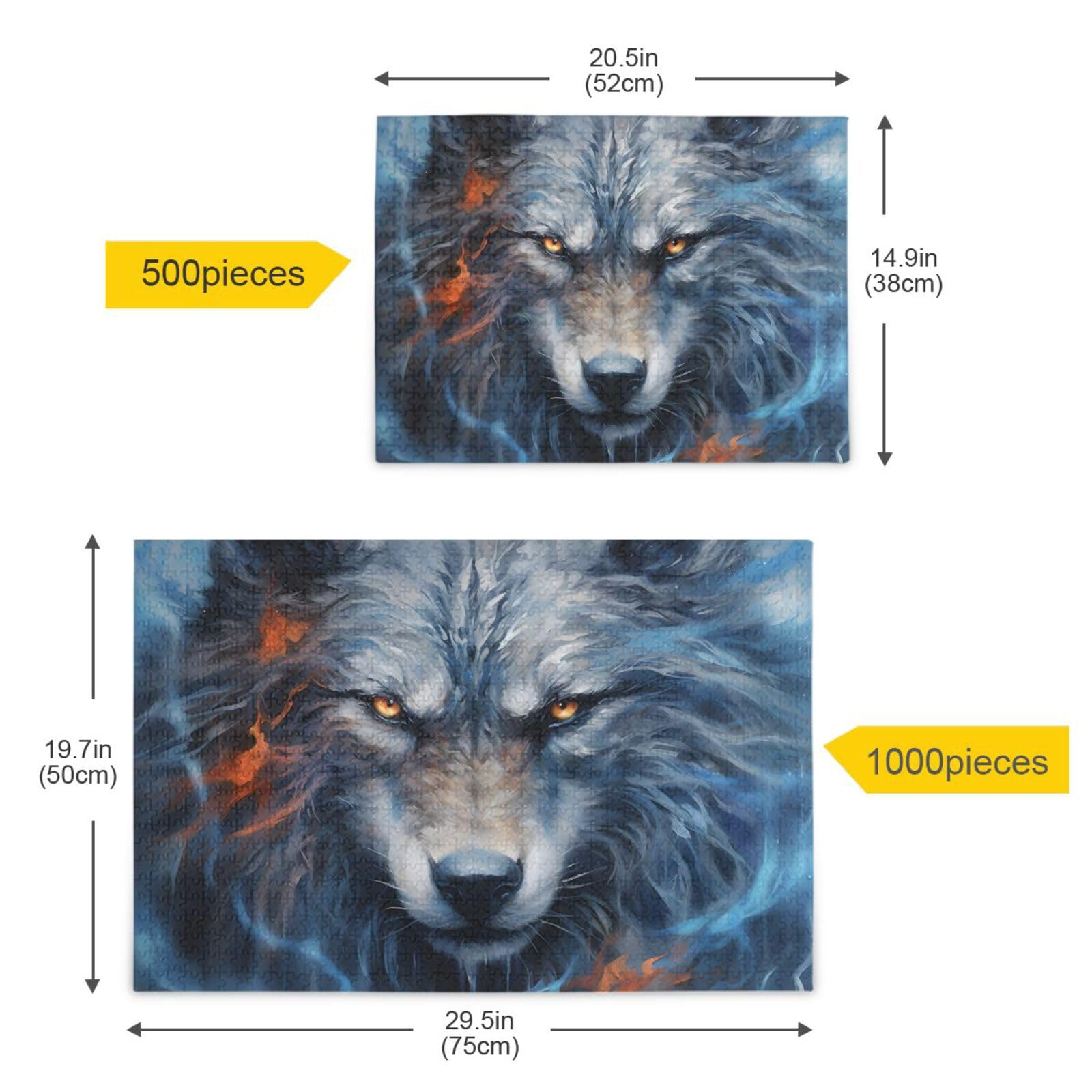 Navy Wolf ページになります Amazon.com: XYMZR Wolf Blue Fire Eye Jigsaw Puzzle 500 Piece
