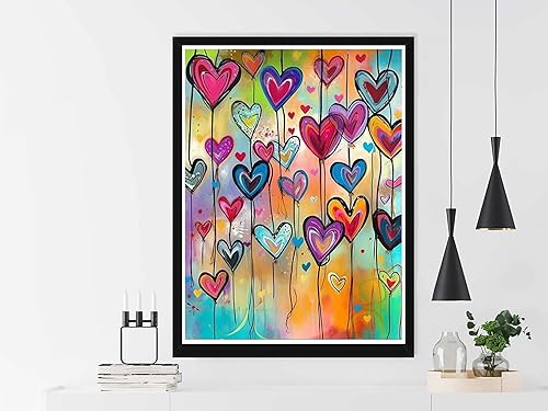 Miniatura 2 de VAIIEYO Kits de pintura de diamantes 5D para adultos con forma de corazón, pintura con diamantes, pintura al óleo, pintura por números, pintura al