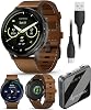 Garmin Venu 4 45mm AMOLED Smartwatch GPS avanzado de salud y fitness, pantalla a color, linterna, hasta 12 días de batería Pizarra con correas de silicona negra y cuero marrón con paquete de banco de energía Wearable4U 1