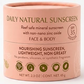 Tinted Mineral Face and Body Sunscreen SPF 35 - Mineral Zinc Oxide Sunblock Lotion - Broad-Spectrum UVA & UVB Protection - Lightweight & Gentle for Sensitive Skin - Reef Safe