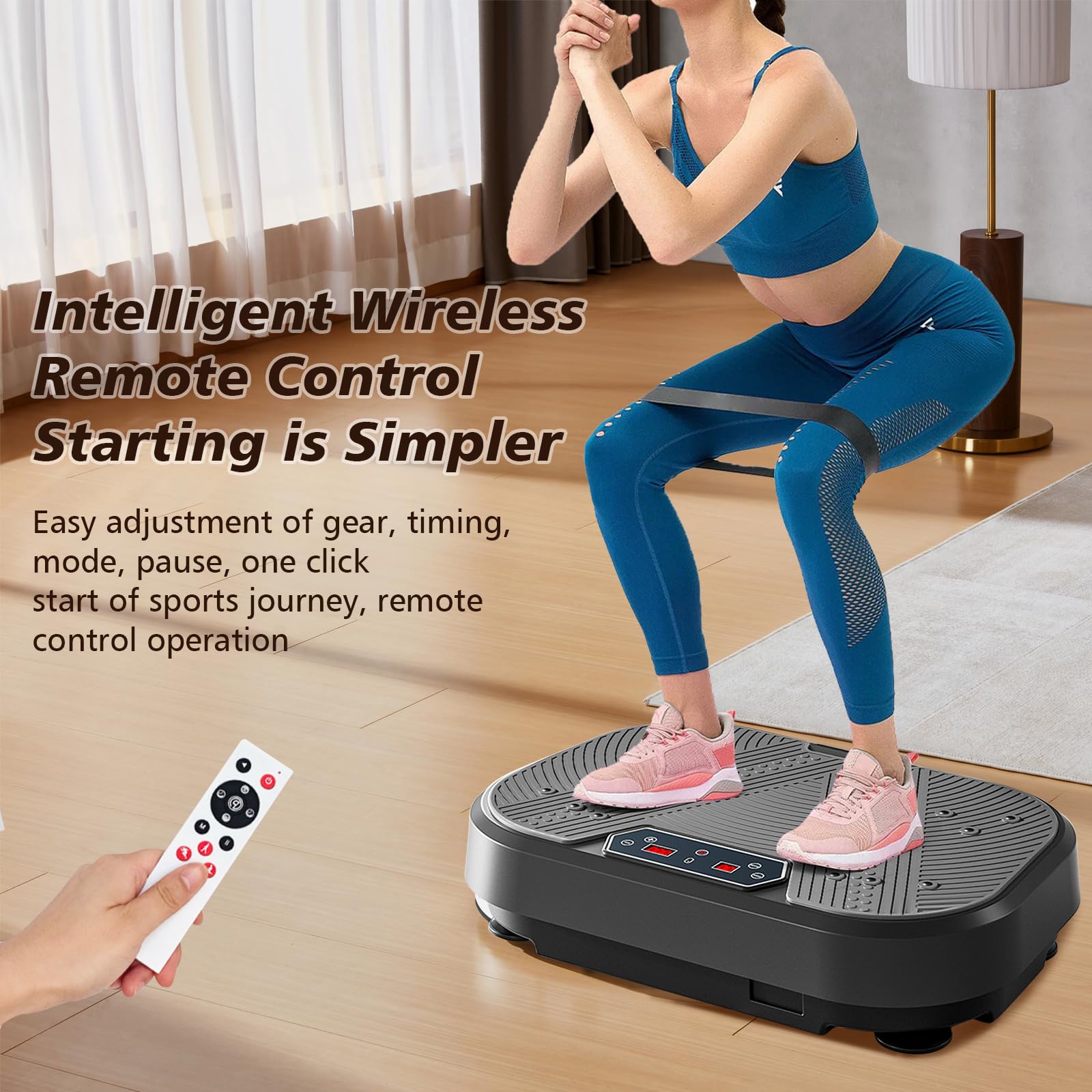 Plateforme vibrante, Plateforme vibrante puissante, Appareils de fitness pour la maison, 120 niveaux d'ajustement d'amplitude, 10 modes de sport, Pour l'entraînement de tout le corps, développement