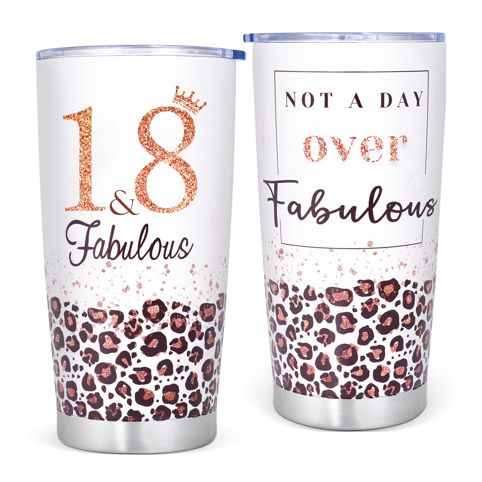 Tecanne 18th Birthday Gifts for Girls - Stainless Steel Tumbler 20oz - 18 Years Old Birthday Gifts for Her - Gifts for Women Bestie Friends Sister
