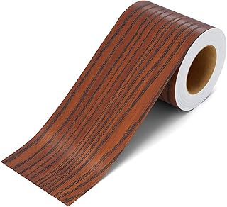 Brown Wood Grain Wallpaper Border Peel and Stick Mirror Borders for Bathroom 3"×236" Waterproof Wood Grain Mirror Frame Border Dark Wooden Vinyl Repair Tape Sticker Trim for Picture Frame Wall