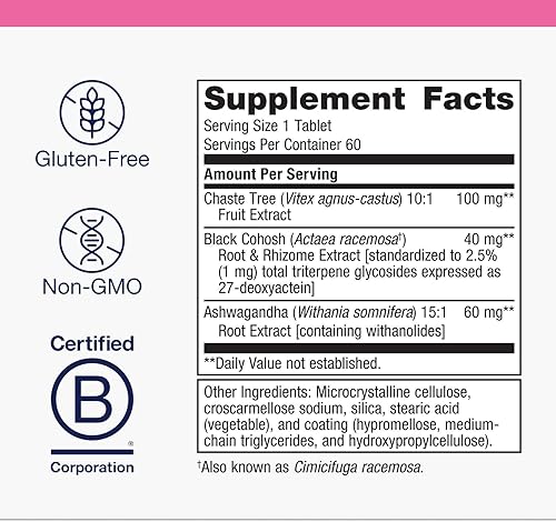 Miniatura 4 de Metagenics Chasteberry Plus - Hormone & Reproductive Health with Chasteberry, Black Cohosh & Ashwagandha - Supports Menstrual & Menopause Balance*