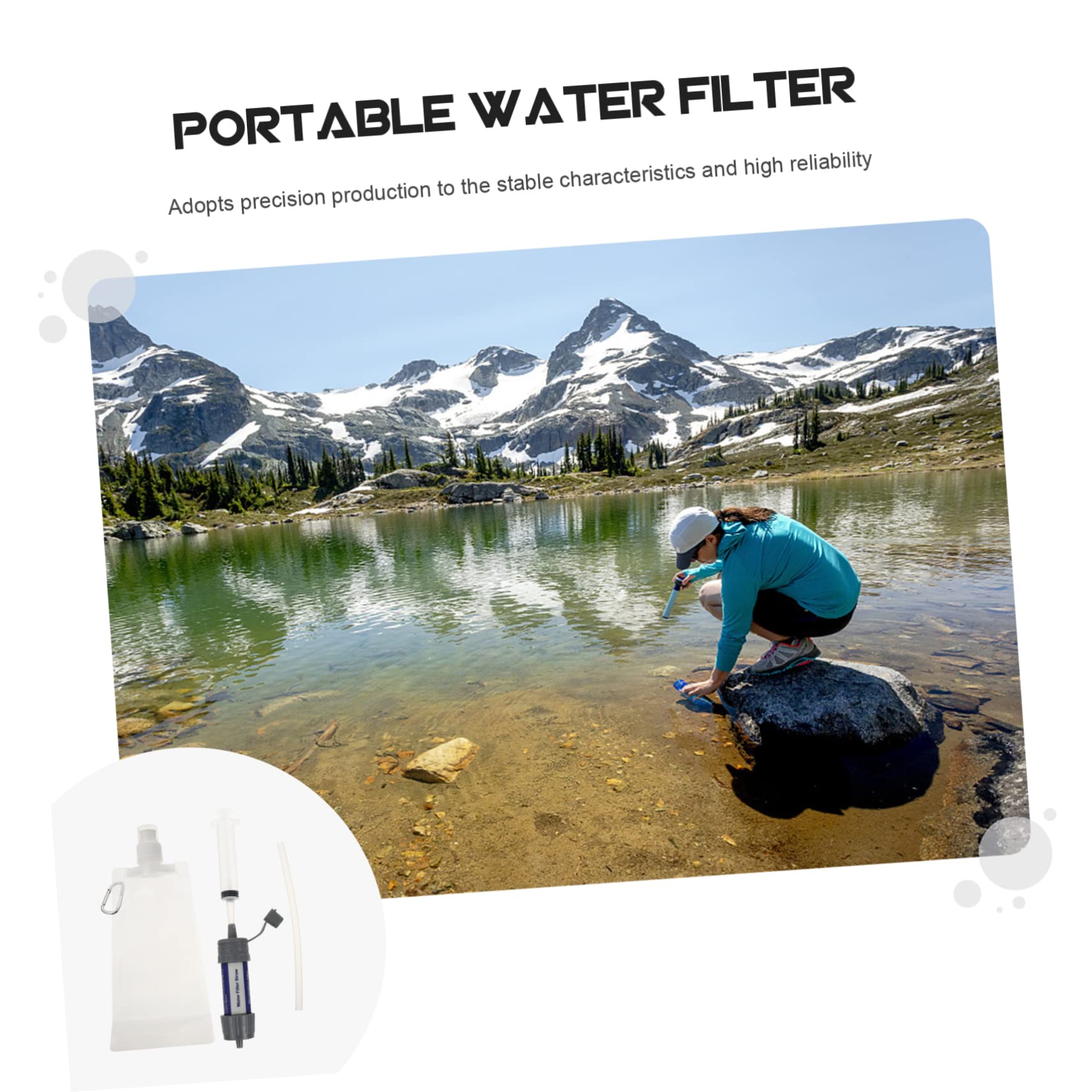 Anneome Purificatore Dacqua Portatile Con Cannuccia Pratico Per Campeggio Escursionismo Filtro 0 01 Per Attrezzatura Da Esterno