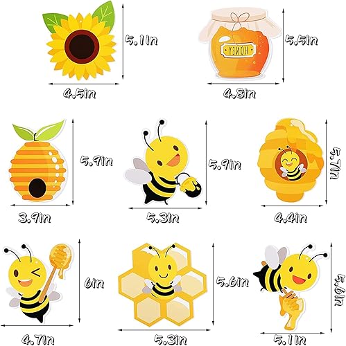Miniatura 3 de Decoraciones colgantes de remolinos de abejorros de miel, 32 piezas de decoraciones de fiesta de abejas, serpentinas de techo temáticas de abeja de