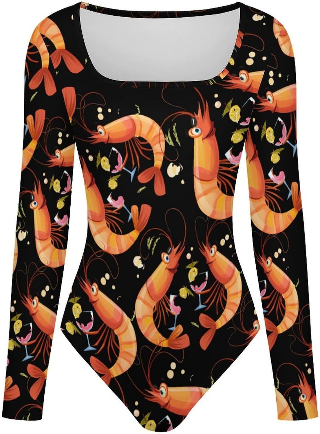 Lobster Women's Bodysuits Long Sleeve Top 5XL