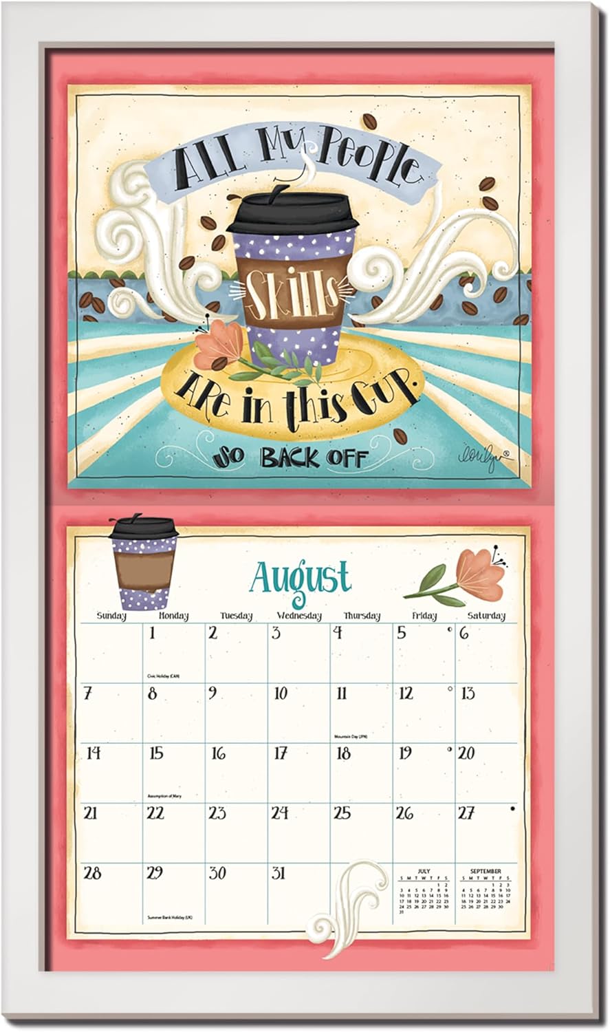 Lang, Contemporary Wall Calendar Frame - White Finish