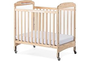 Foundations Serenity Compact Clearview Daycare Baby Crib with InfaPure Mattress
