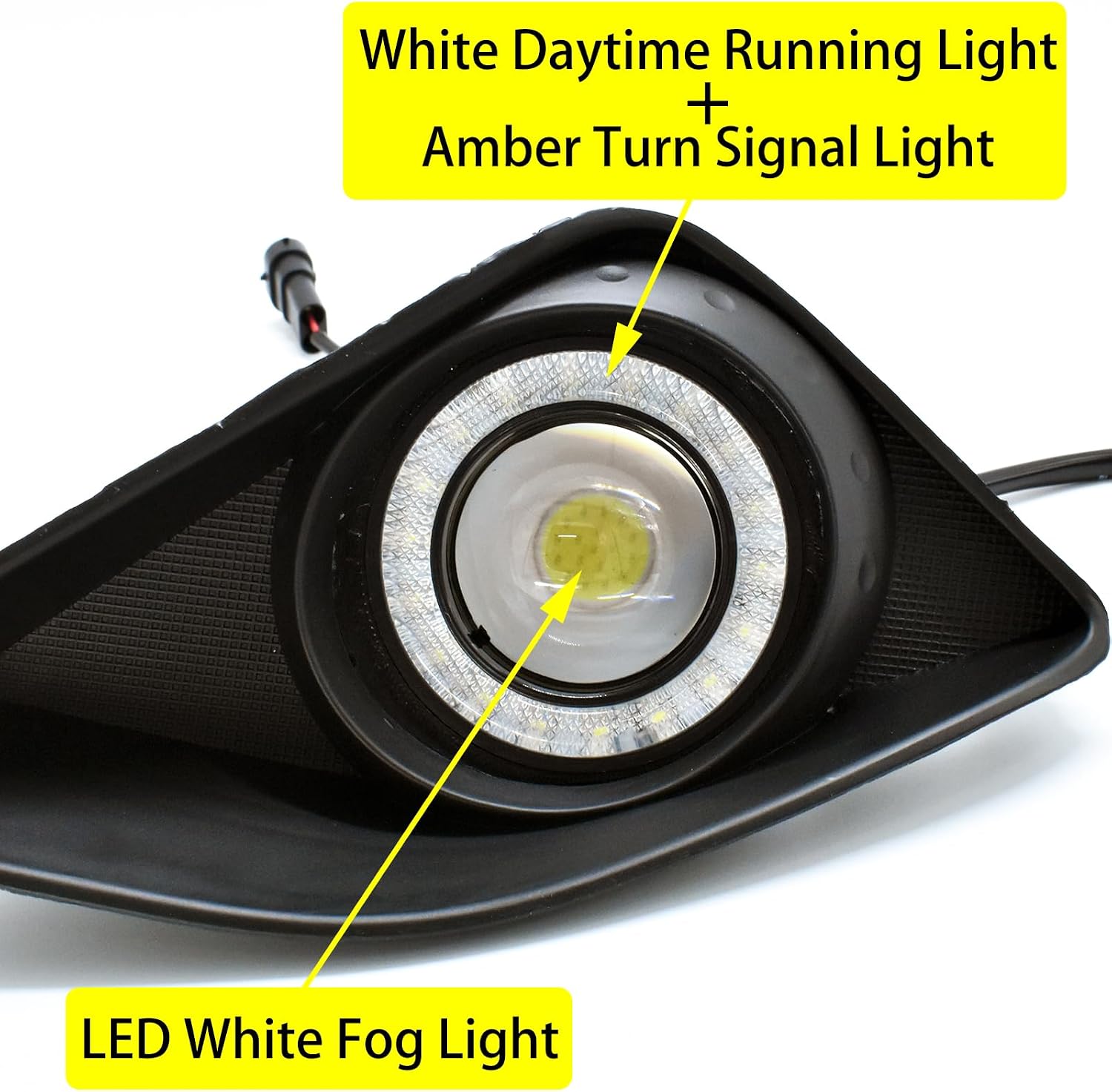 LED Front Bumper Fog Light Fit For 2008 2009 2010 Toyota Corolla LED DRL With Amber Turn Signal Light Driving Daylight