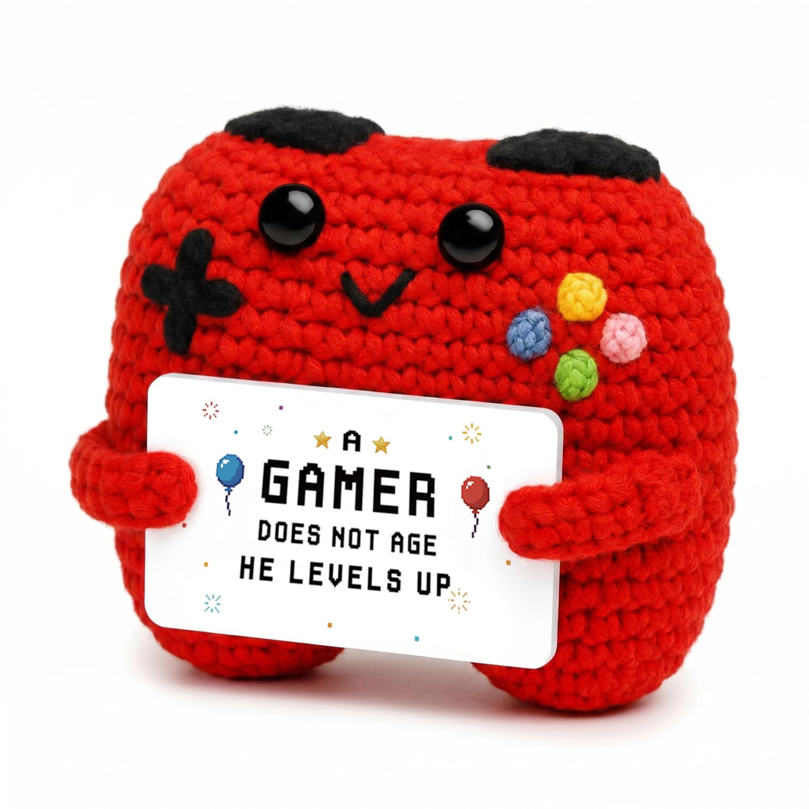 szoszo Gamer Gifts for Men, Funny Crochet Gifts, Gaming Crochet​ Plush, Emotional Support Plush​ for Gamers, Game Room Decor​