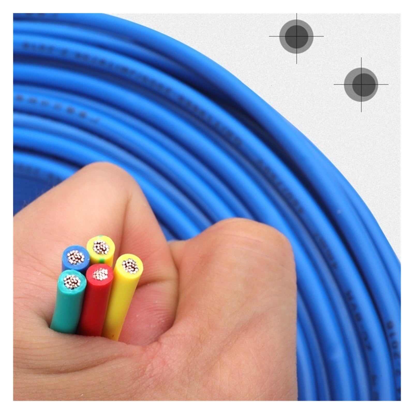 Cable doméstico de 2 Metros 18/17/15/13/9/11 AWG iluminación de decoración del hogar Flexible de un Solo núcleo de Cobre multihilo(Black 2m,10mm2 7 AWG)