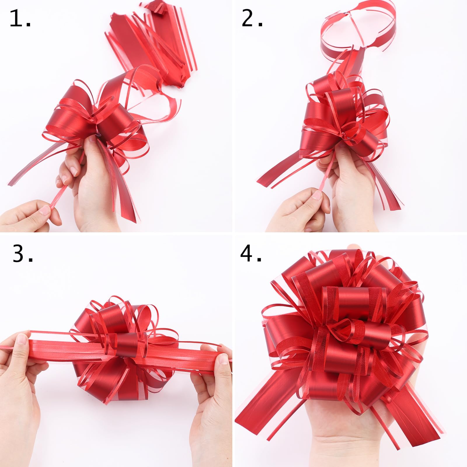 Noeuds Cadeau 15 cm Grands Décoratifs d'emballage Cadeau Rouge pour Mariage Anniversaire Noël