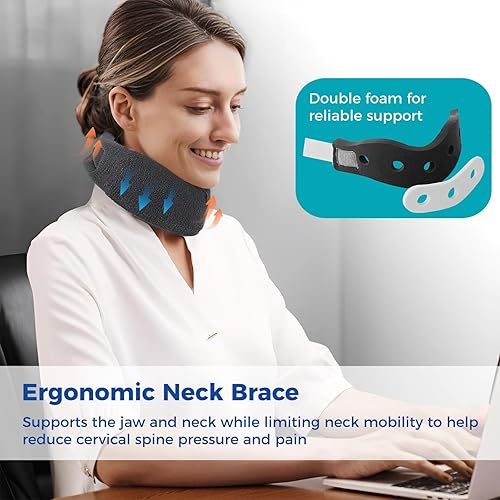 Miniatura 2 de Hybodies Soporte para el cuello, paquete de 2 collares cervicales universales, suave y ajustable, para dormir, alivia el dolor y la presión de la