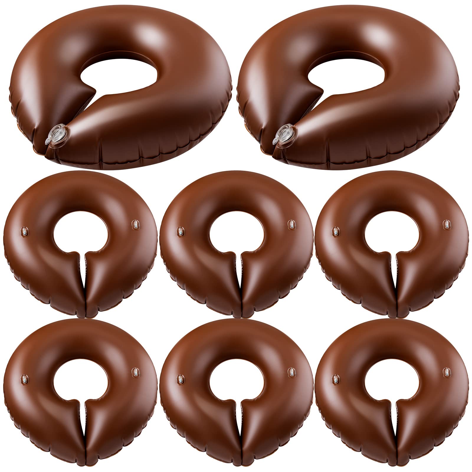 8 Pcs Tree Watering Bag 10 Gallon, Slow Release Tree Watering Ring Round PVC Drip Irrigation Water Pouch Automatic Drip System for Planting Gardening Trees and Shrubs, Brown, 23.6 x 23.6 Inch