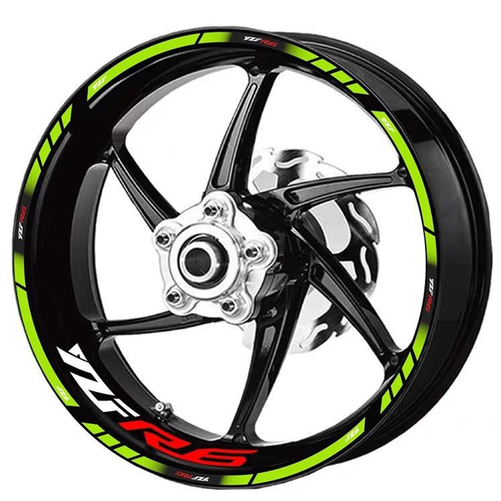 Sticker Part for Y-AMAHA YZF R6 Motorcycle 17 Inch Inner and Outer Wheel Hub Decal Decorative Rim Waterproof Reflective Sticker